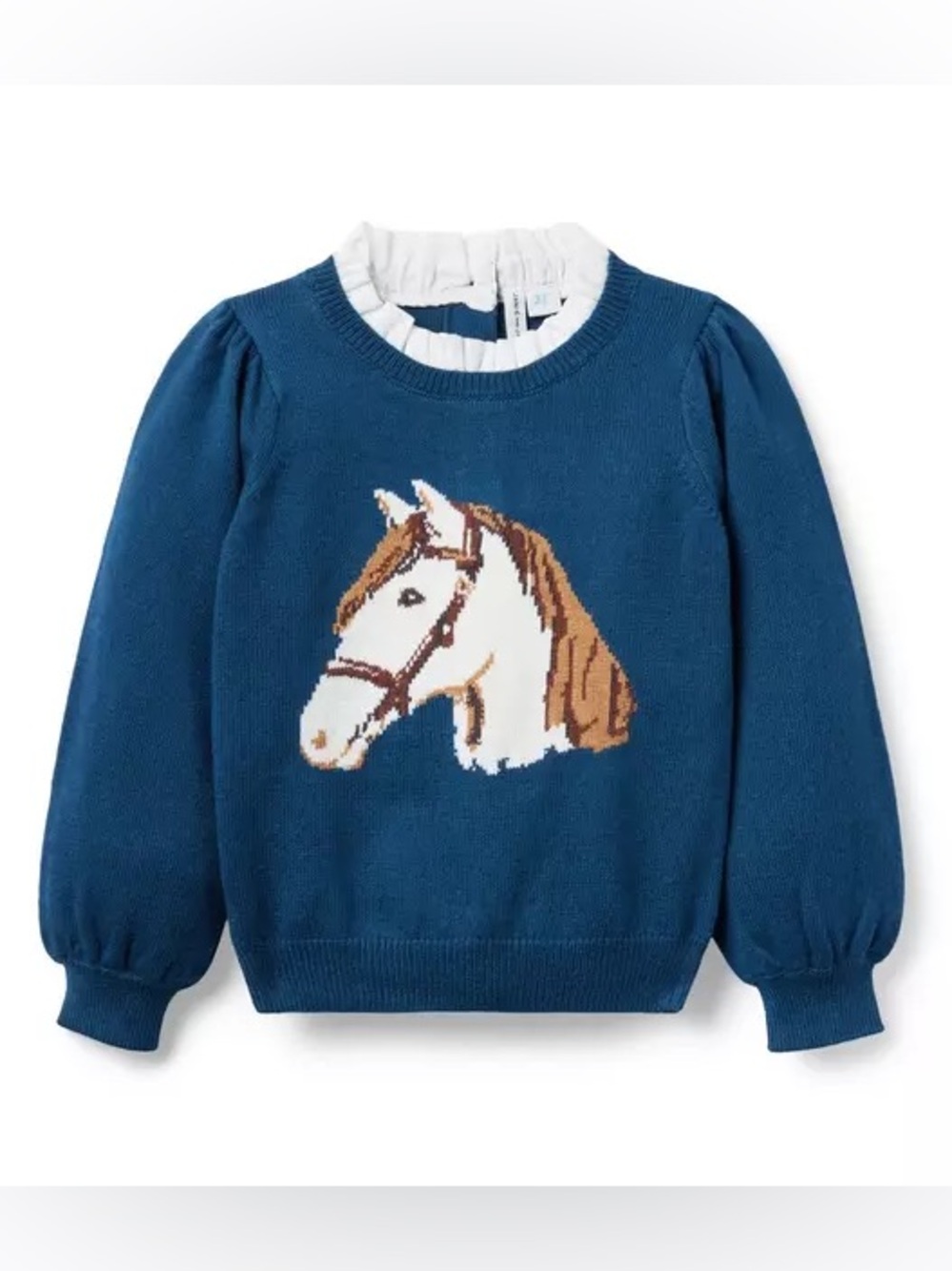 Janie and Jack Girl Wild Indigo Horse Sweater